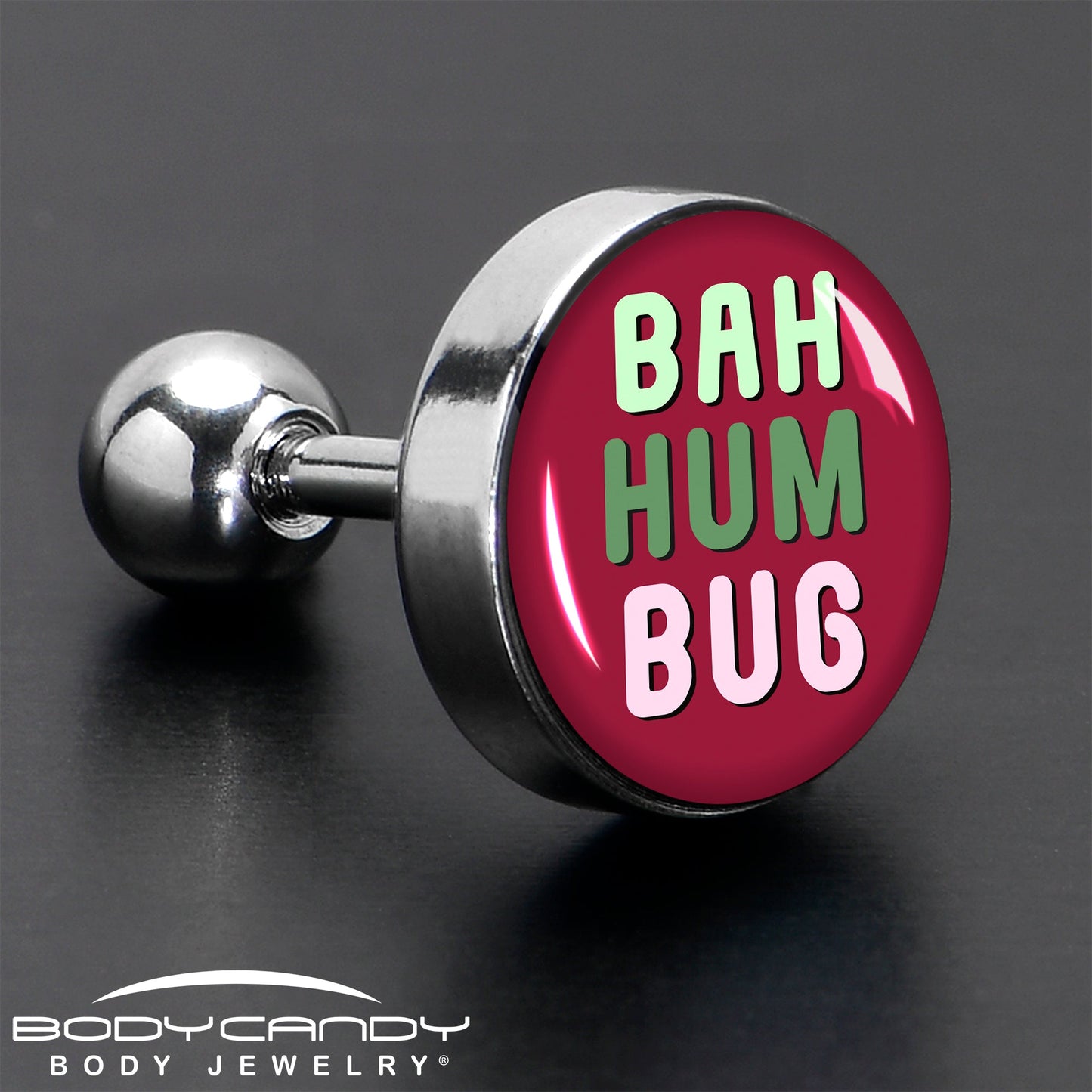 16G 1/4 Bah Humbug Holiday Grouch Tragus Cartilage Earring by Onyx O