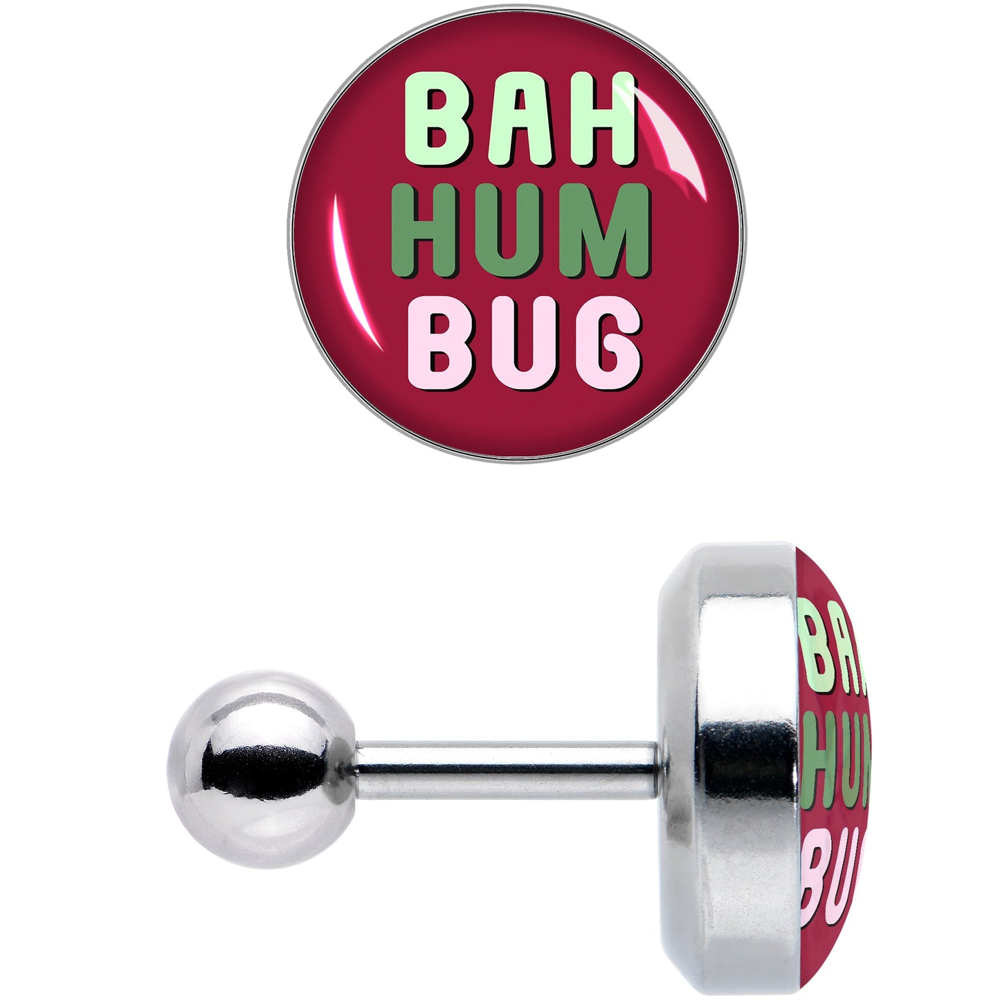 16G 1/4 Bah Humbug Holiday Grouch Tragus Cartilage Earring by Onyx O