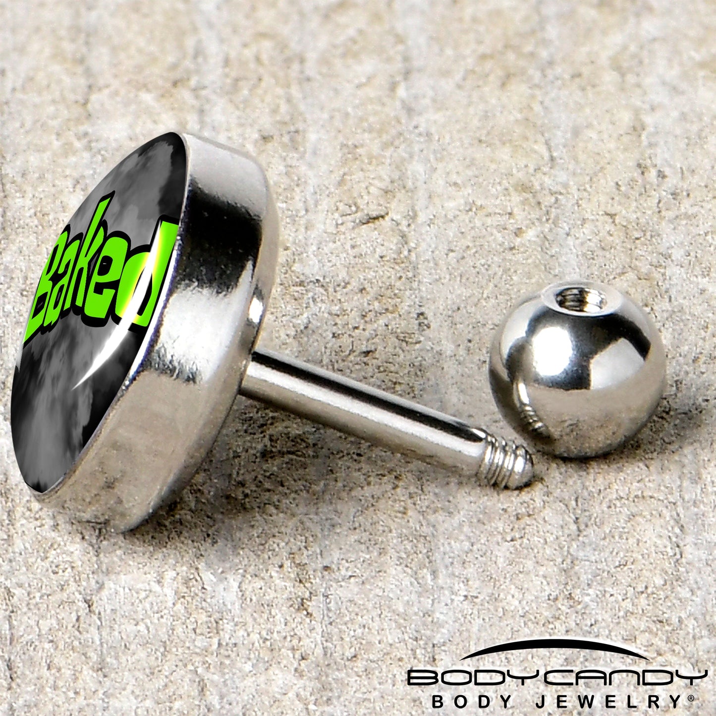 16G 1/4 Logo Baked Stoner Tragus Cartilage Earring by Onyx O