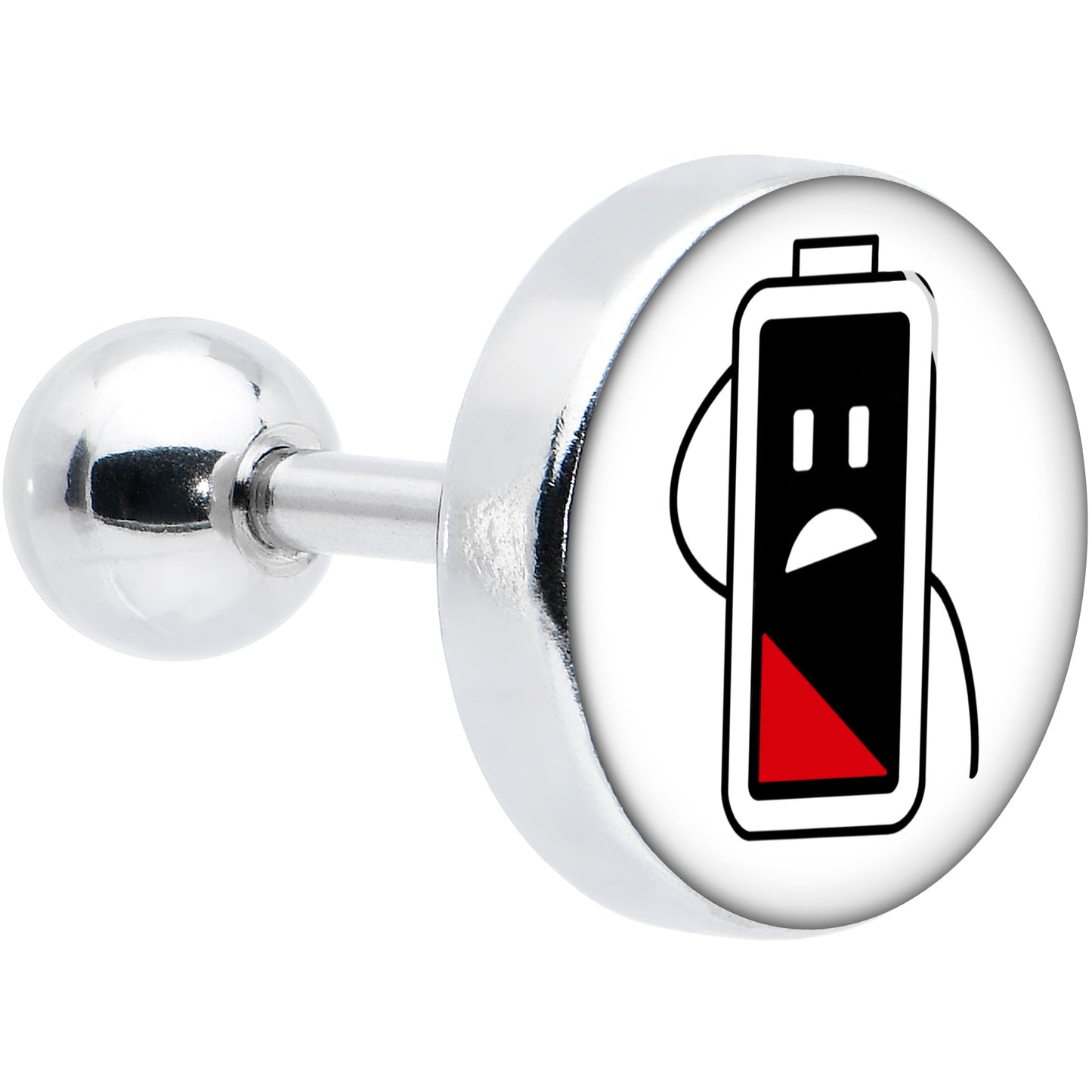 16G 1/4 Battery Empty Cartilage Tragus Earring by Onyx O