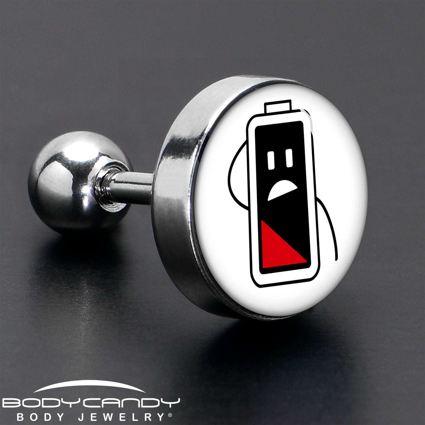 16G 1/4 Battery Empty Cartilage Tragus Earring by Onyx O