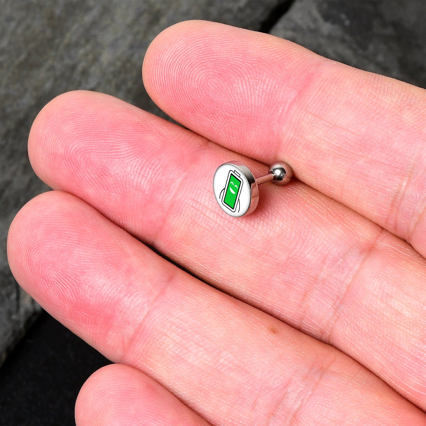 16G 1/4 Battery Full Cartilage Tragus Earring by Onyx O