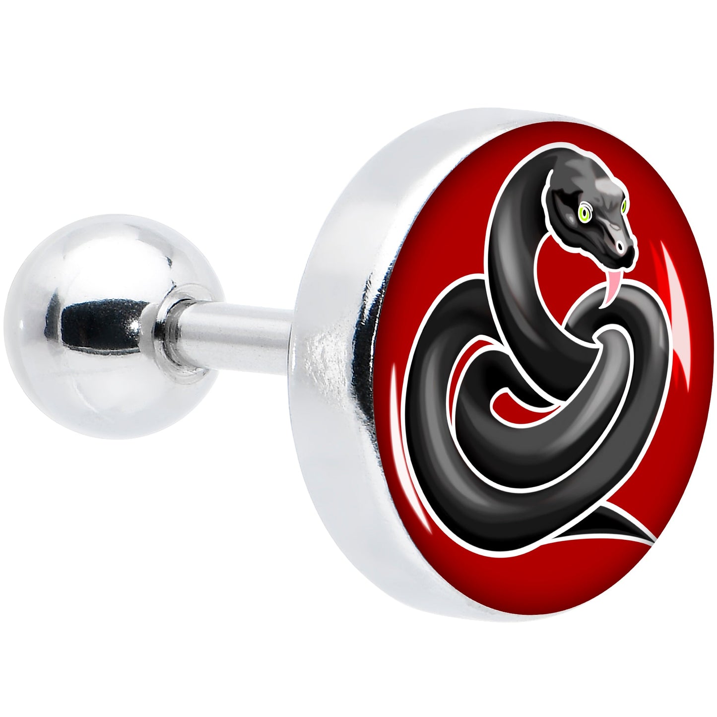 16G 1/4 Black Snake Cartilage Tragus Earring by Onyx O