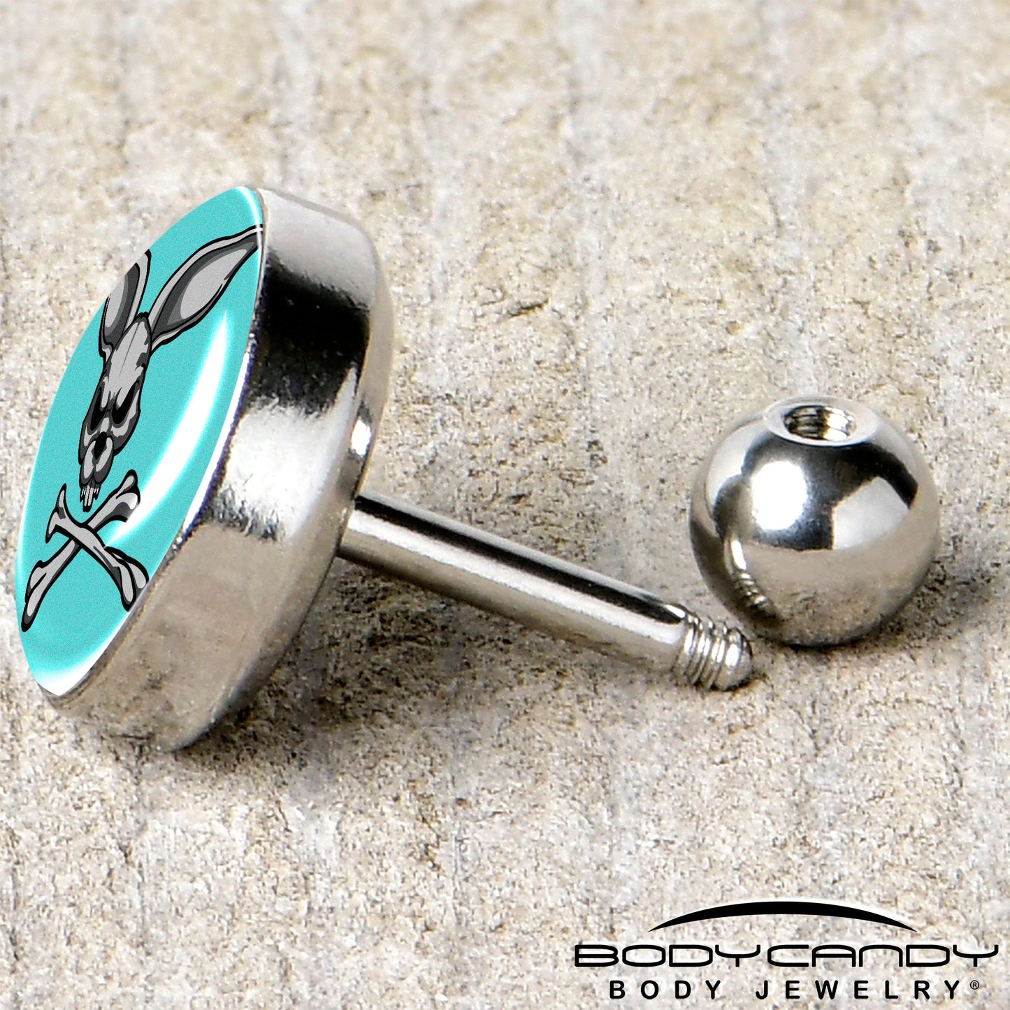 16G 1/4 Bunny and Crossbones Tragus Cartilage Earring by Onyx O