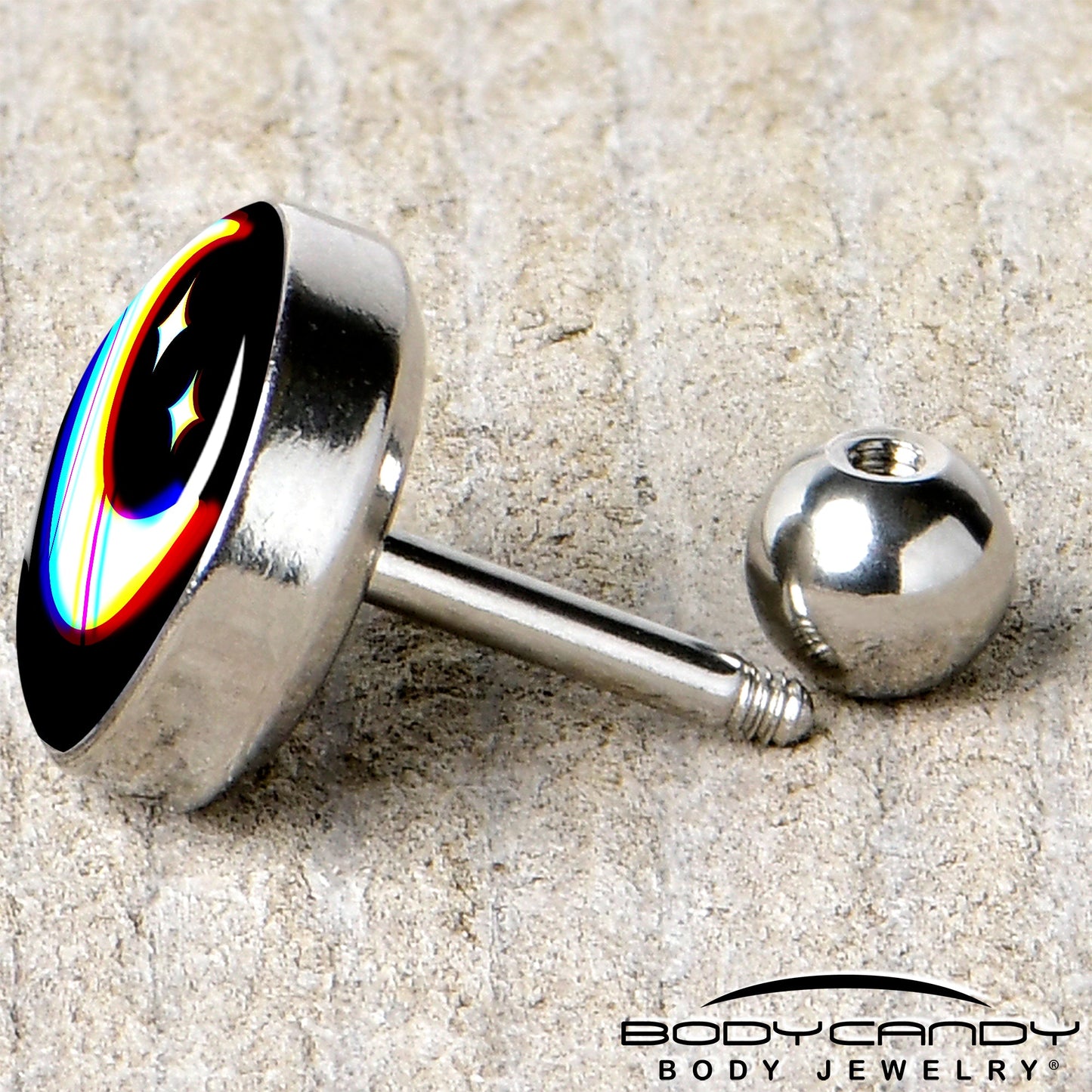 16G 1/4 Chromatic Moon Tragus Cartilage Earring by Onyx O