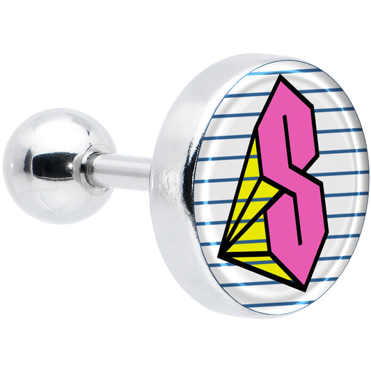 16G 1/4 Hot Pink Cool S Tragus Cartilage Earring by Onyx O