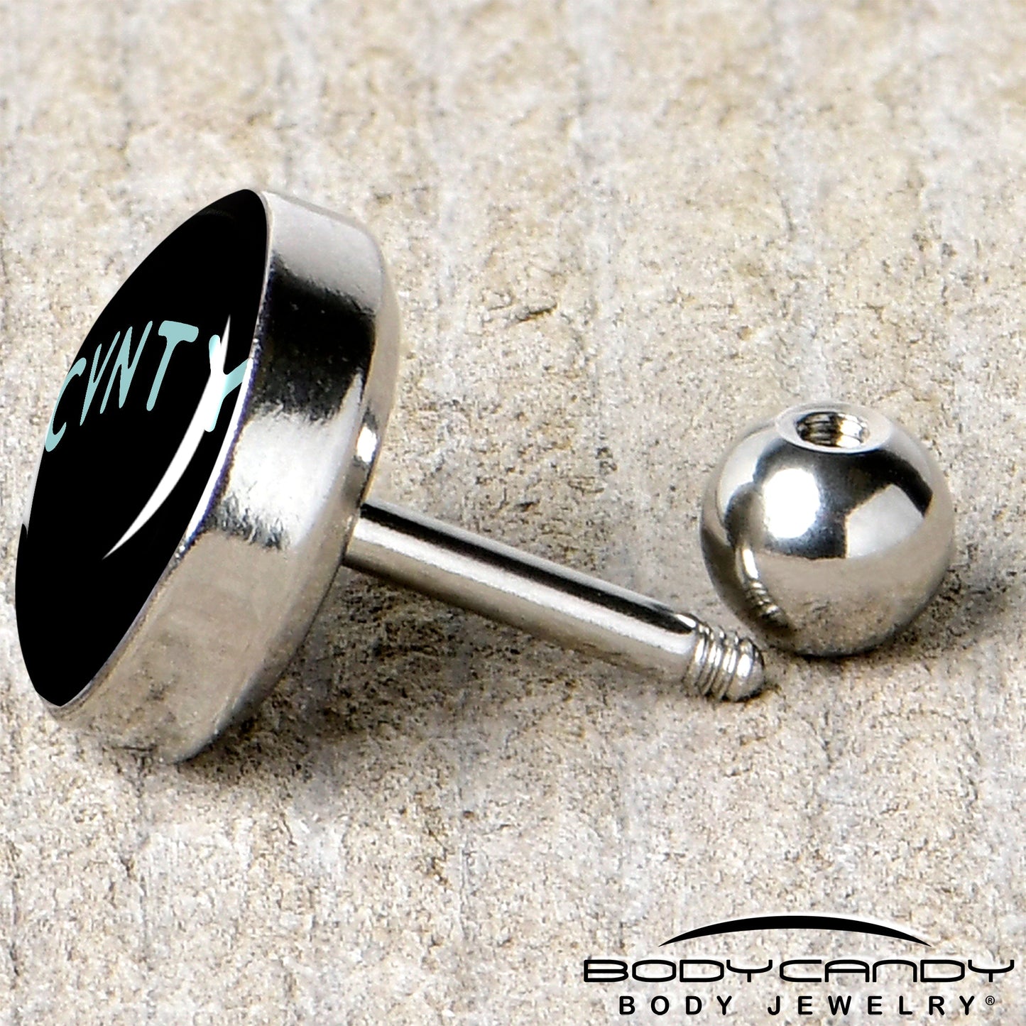 16G 1/4 Phrase Logo CVNTY Tragus Cartilage Earring by Onyx O