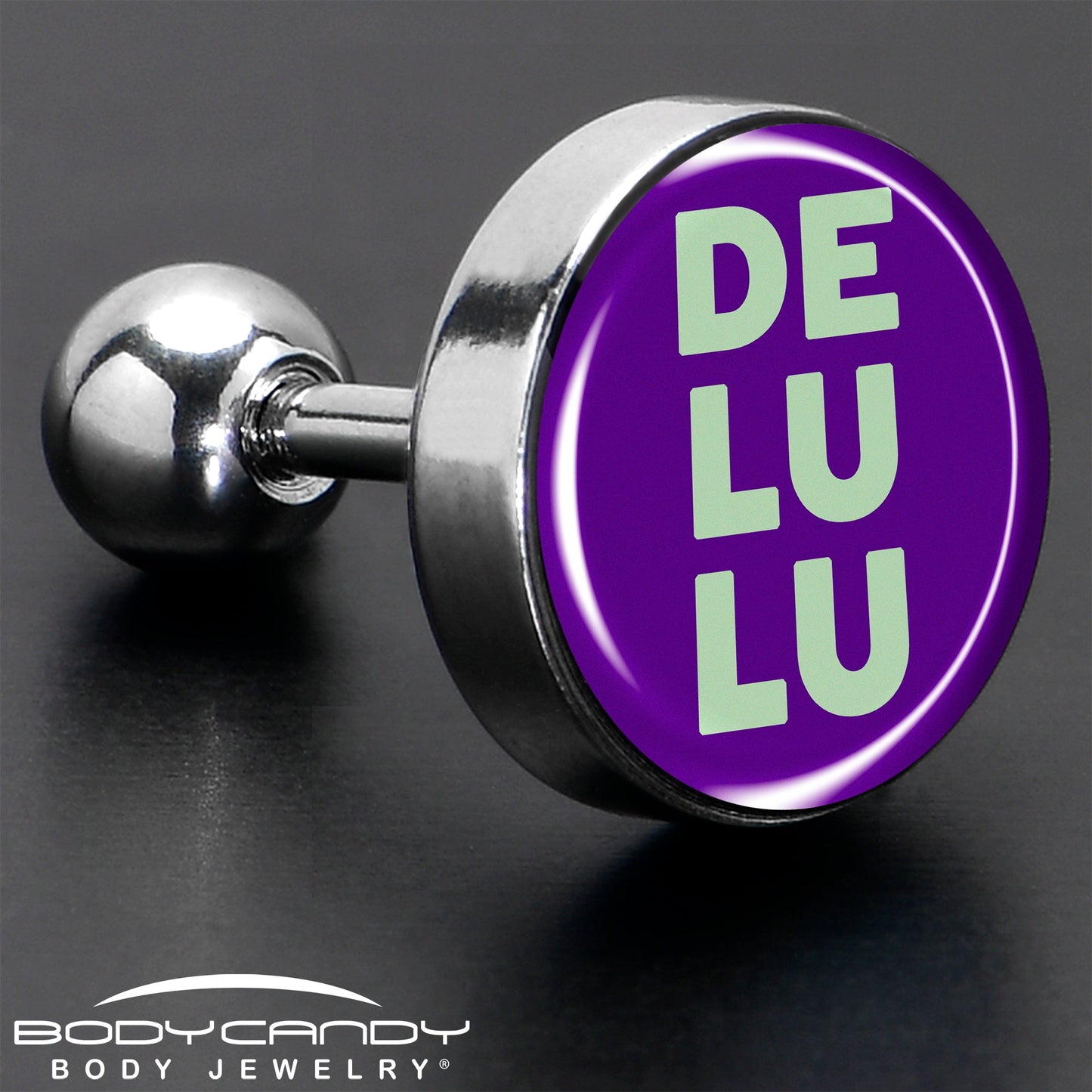 16G 1/4 Word DELULU Tragus Cartilage Earring by Onyx O