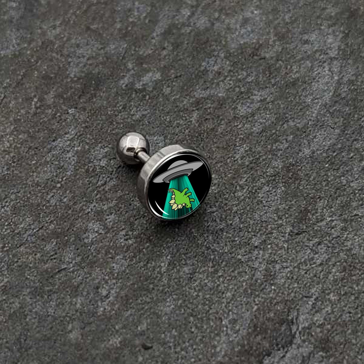 16G 1/4 Alien UFO Dinosaur Abduction Cartilage Tragus Earring by Onyx O