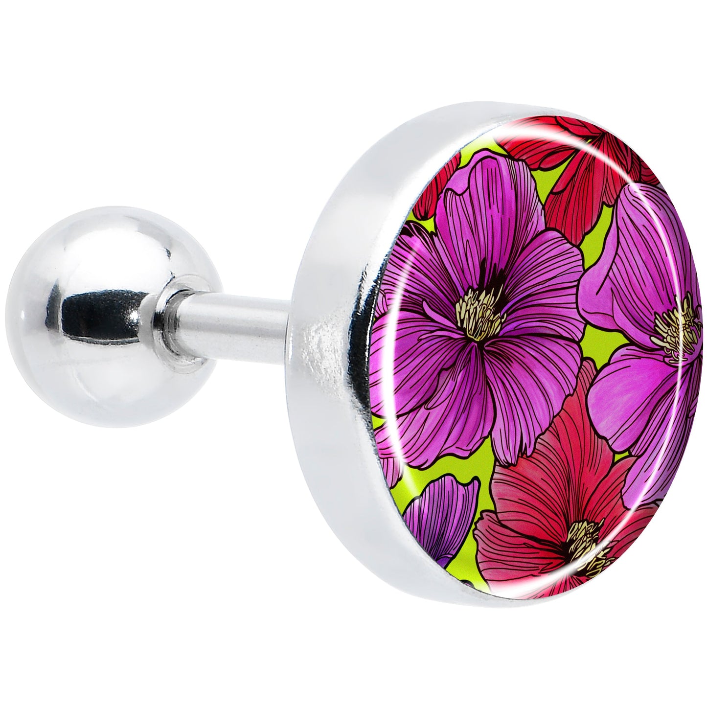 16G 1/4 Blossom Creation Tropical Floral Flowers Cartilage Earring by Onyx O