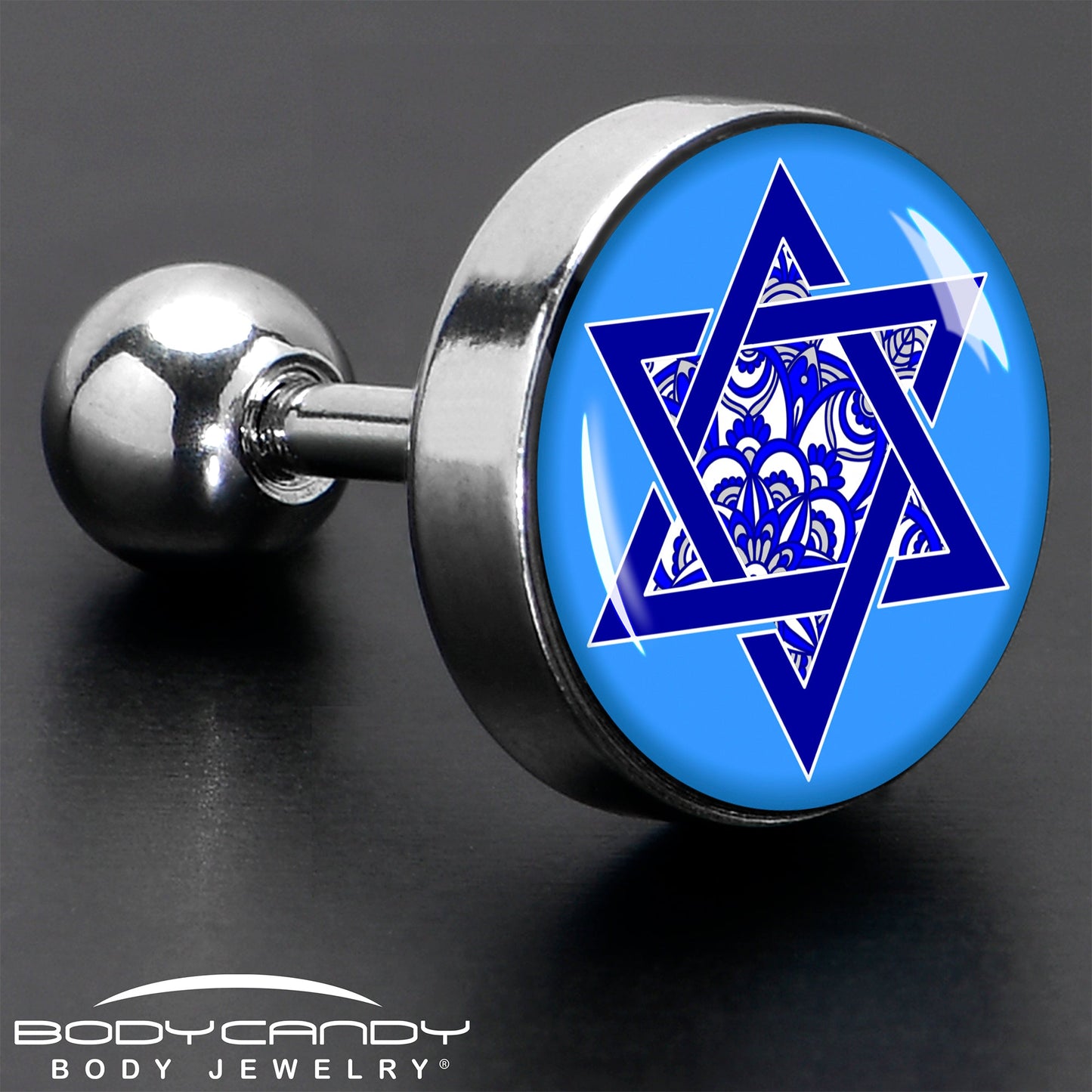 16G 1/4 Floral Star of David Tragus Cartilage Earring by Onyx O