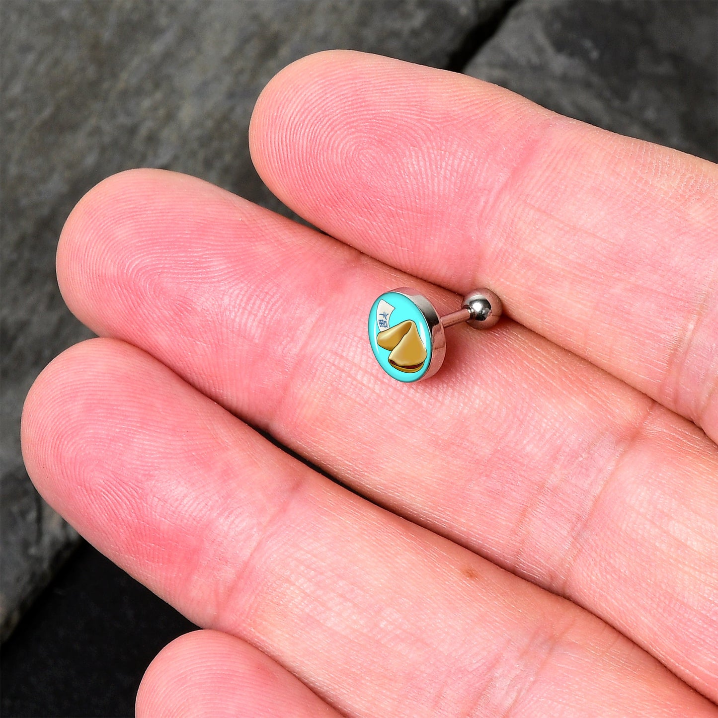 16G 1/4 Fortune Cookie Cartilage Tragus Earring by Onyx O