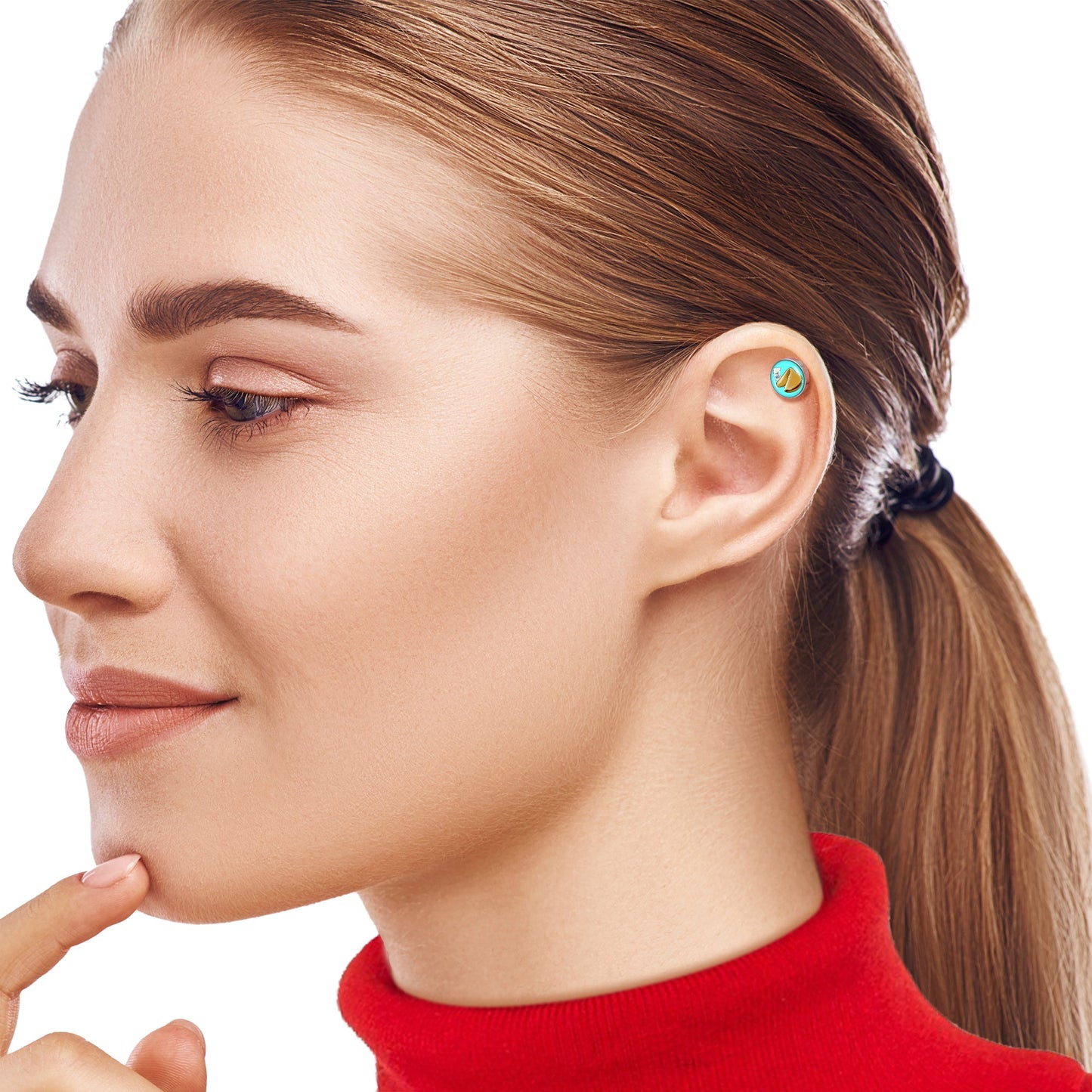 16G 1/4 Fortune Cookie Cartilage Tragus Earring by Onyx O