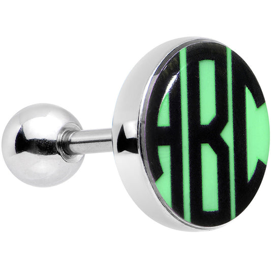 16G 1/4 Custom Glow in the Dark Initial Tragus Cartilage Earring