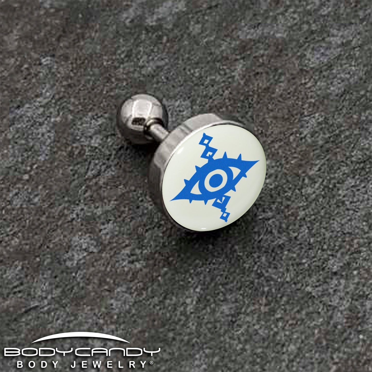 16G 1/4 Glow in the Dark Evil Eye Tragus Cartilage Earring by Onyx O