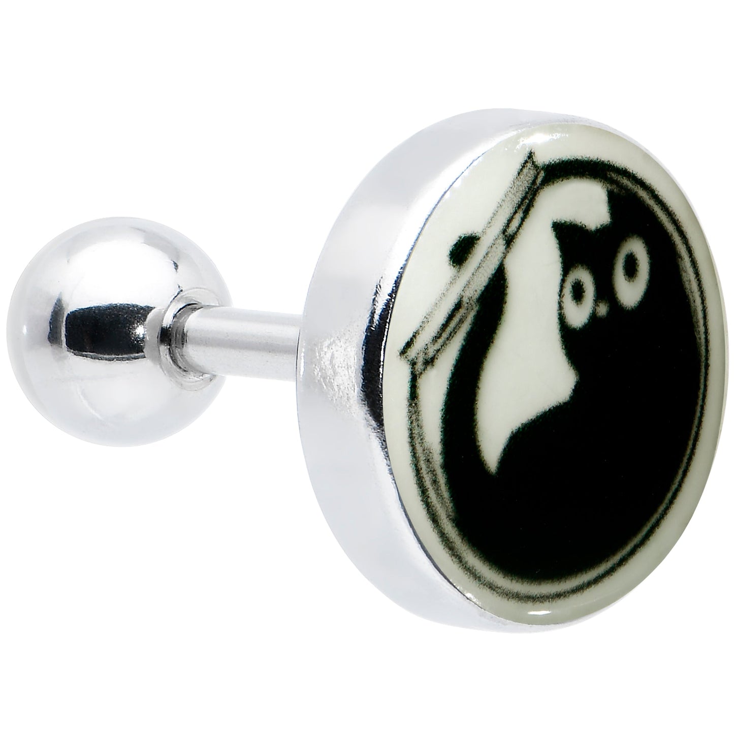 16G Glow in the Dark Fishbowl Kitty Cat Tragus Cartilage Earring by Onyx O