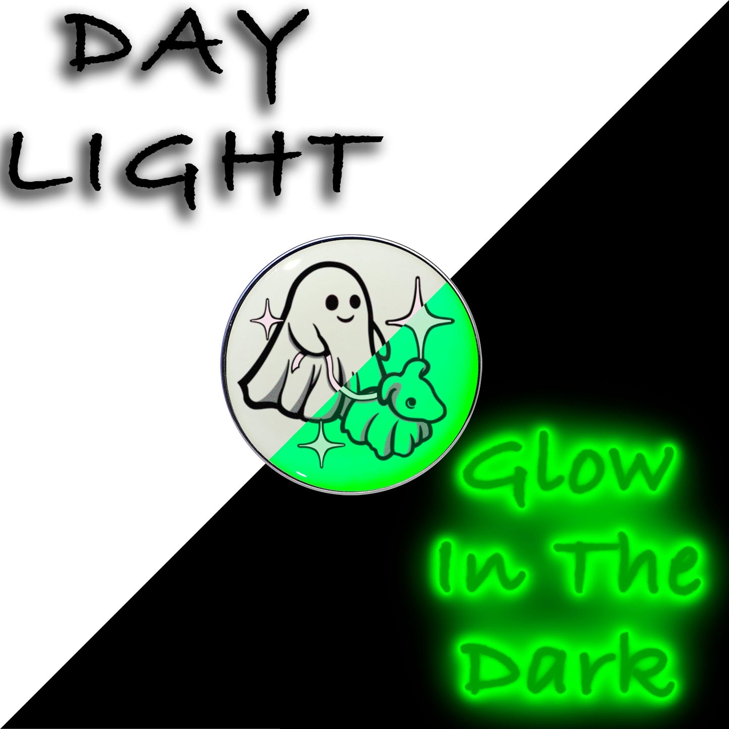 16G 1/4 Glow in the Dark Halloween Ghost Dog Walker Tragus Cartilage Earring by Onyx O