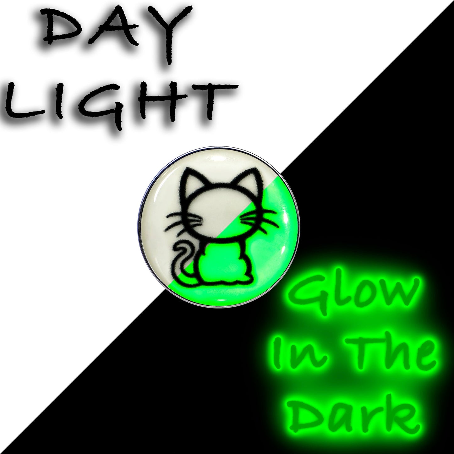 16G 1/4 Glow in the Dark Kitty Cat Tragus Cartilage Earring by Onyx O