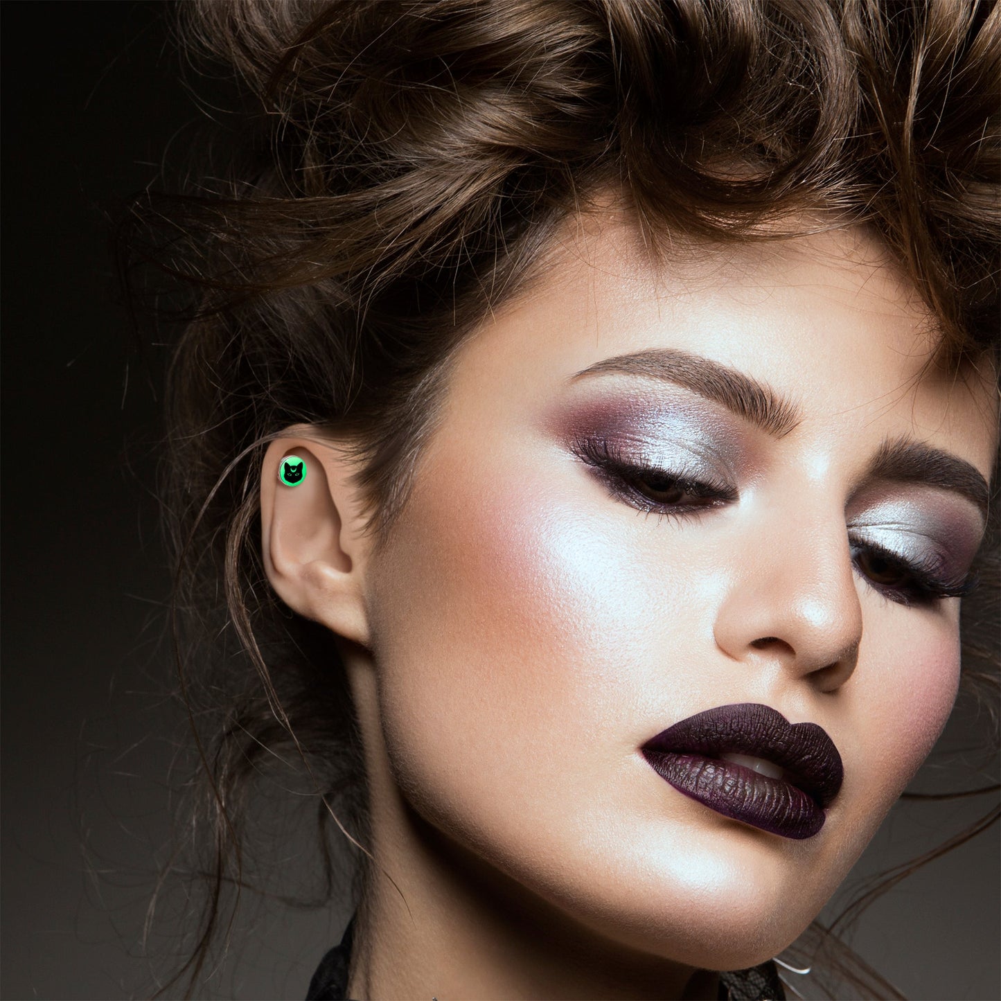 16G 1/4 Glow in the Dark Mystic Kitty Cat Tragus Cartilage Earring by Onyx O