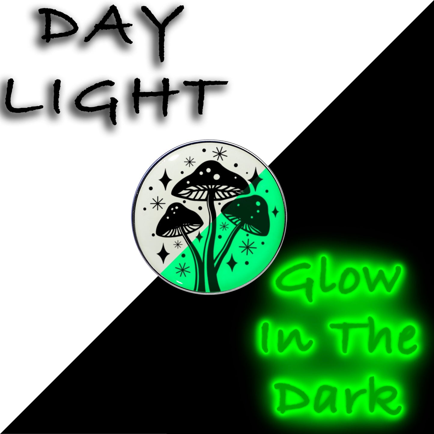 16G 1/4 Glow in the Dark Mystic Mushroom Tragus Cartilage Earring by Onyx O