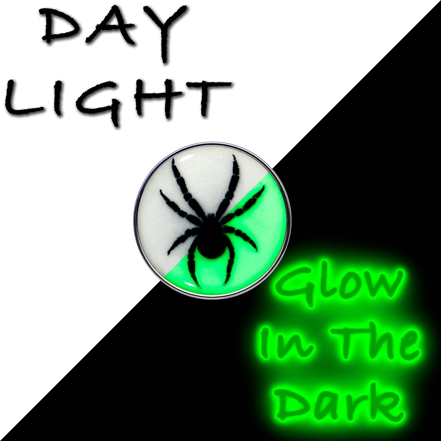 16G Glow in the Dark Black Widow Spider Tragus Cartilage Earring by Onyx O