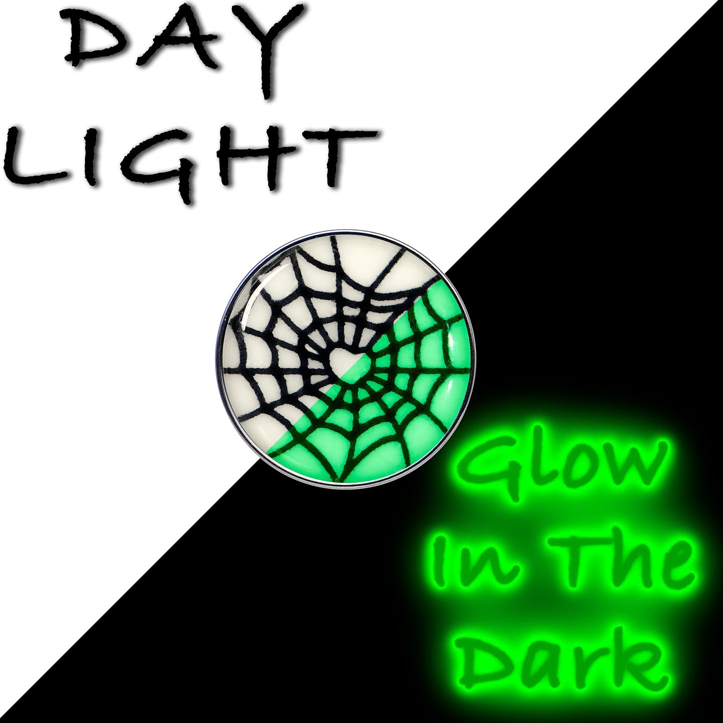 16G 1/4 Glow in the Dark Heart Spider Web Cartilage Tragus Earring