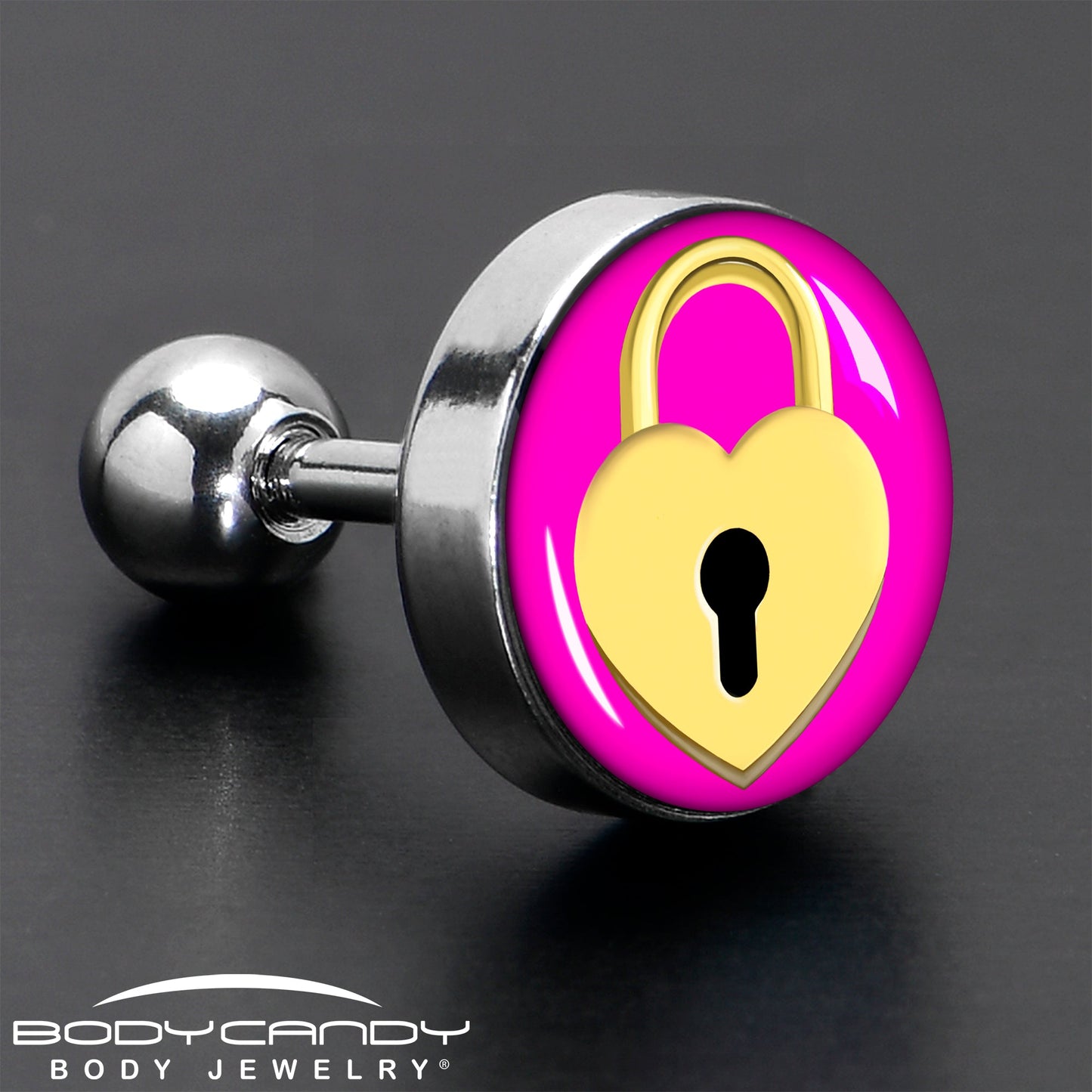 16G 1/4 Heart Lock Cartilage Tragus Earring by Onyx O