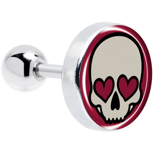 16G Valentine Heart Skull Tragus Cartilage Earring