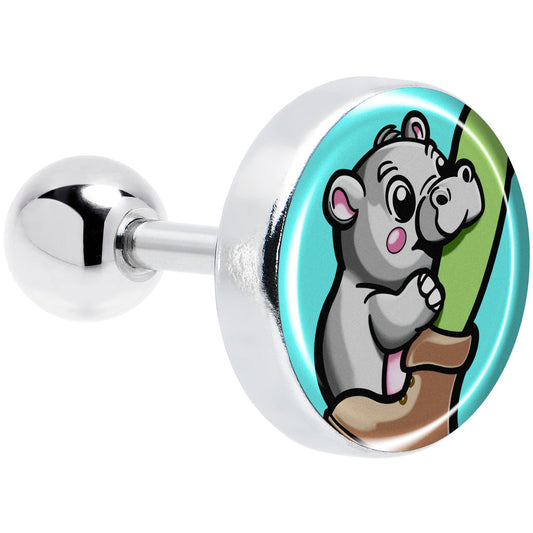 16G 1/4 Cute Biting Baby Hippo Cartilage Tragus Earring