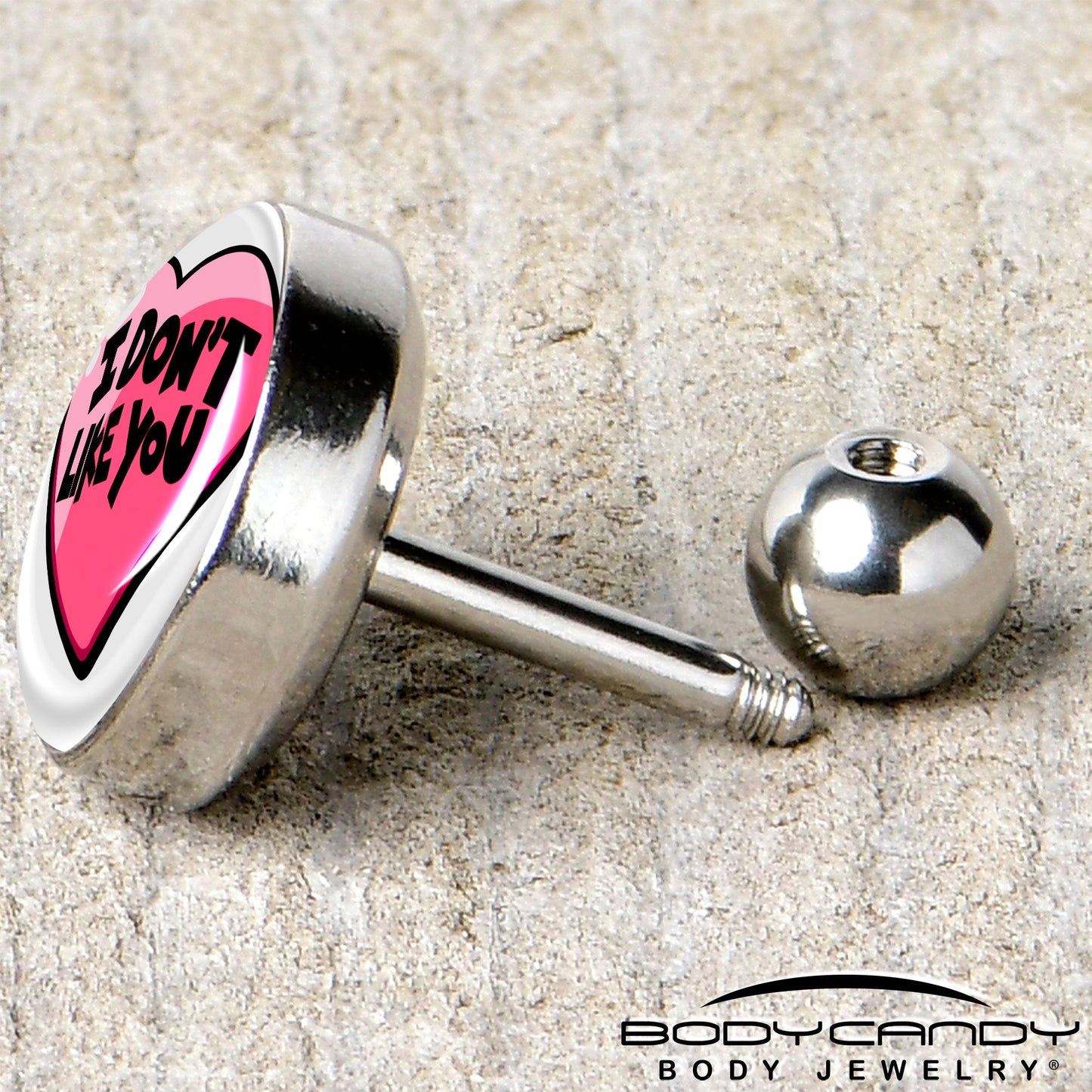 16GI Don't Like You Valentine Heart Tragus Cartilage Earring