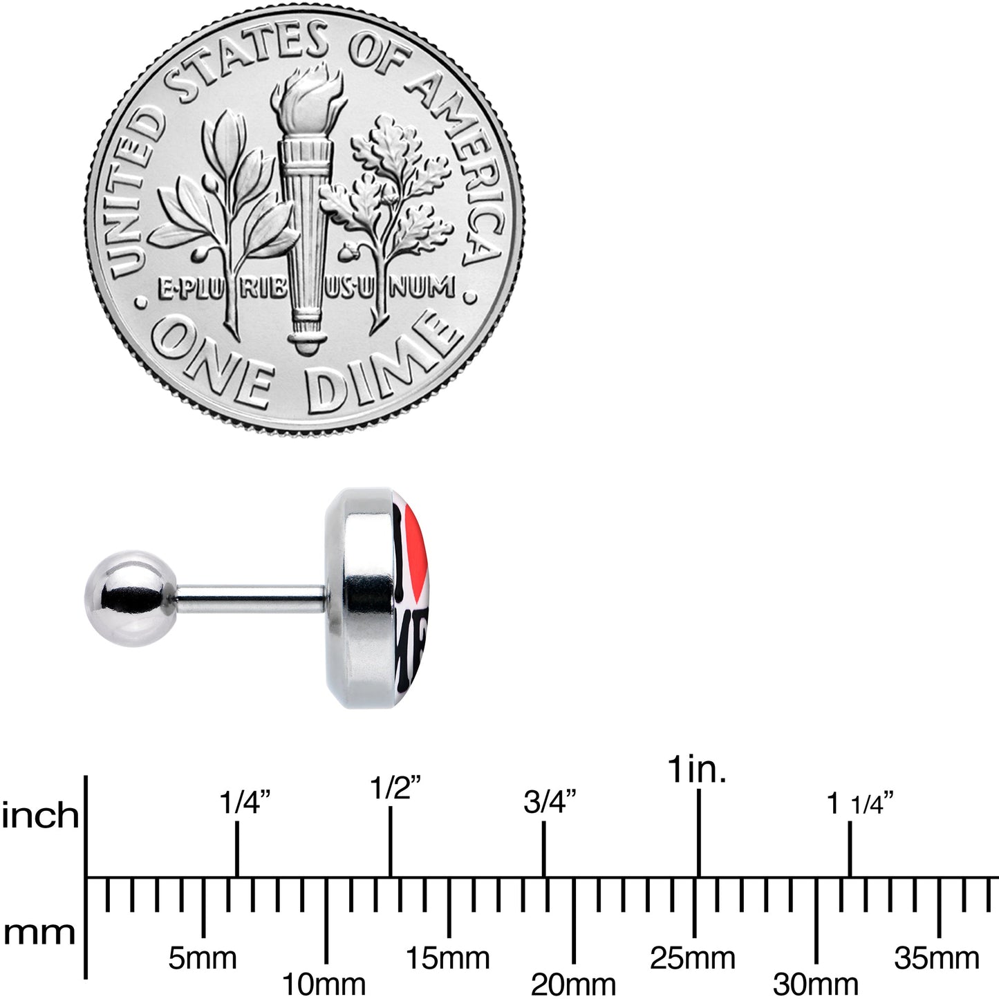 16G 1/4 I Love Me Cartilage Tragus Earring by Onyx O