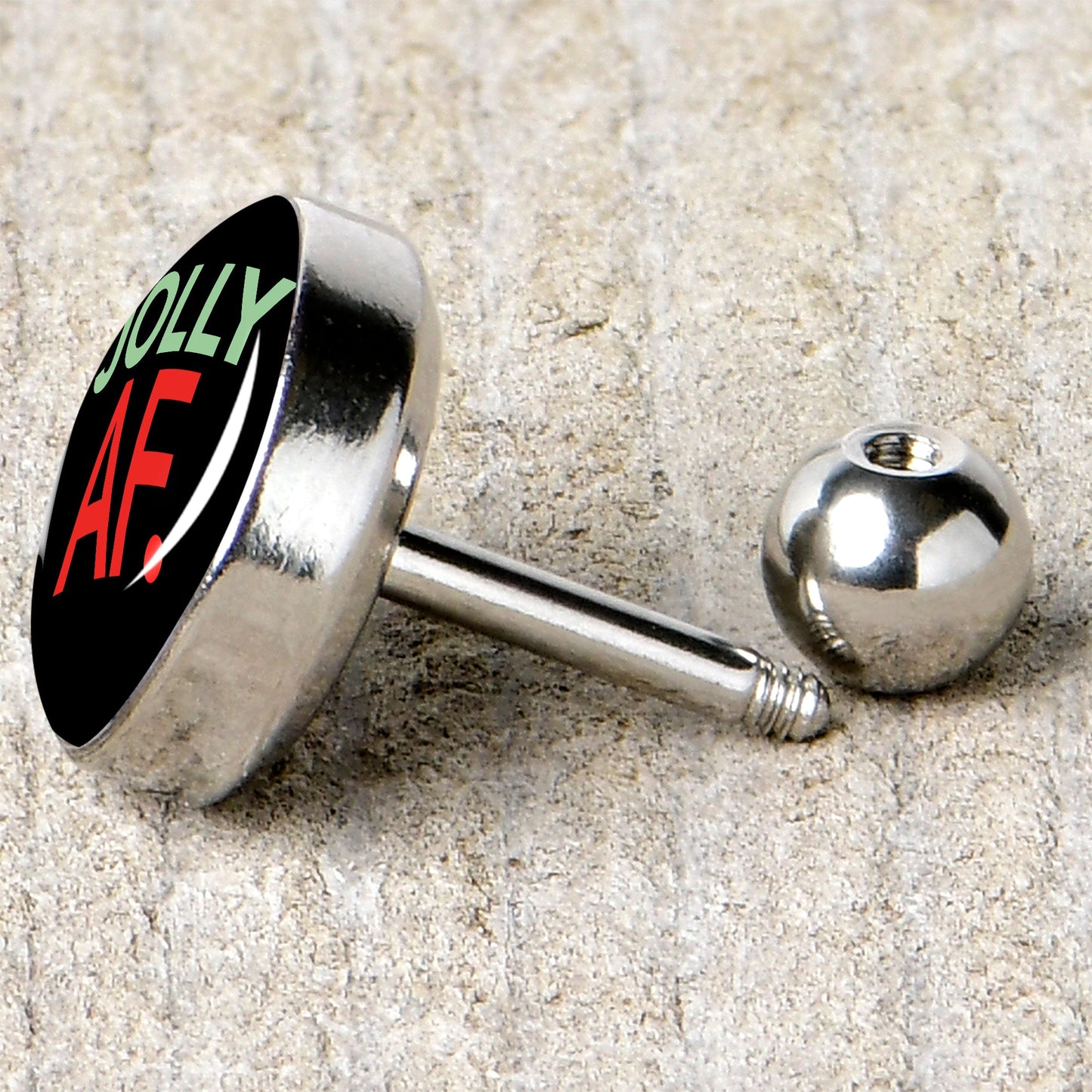 16G 1/4 Jolly AF Festive Holiday Tragus Cartilage Earring by Onyx O