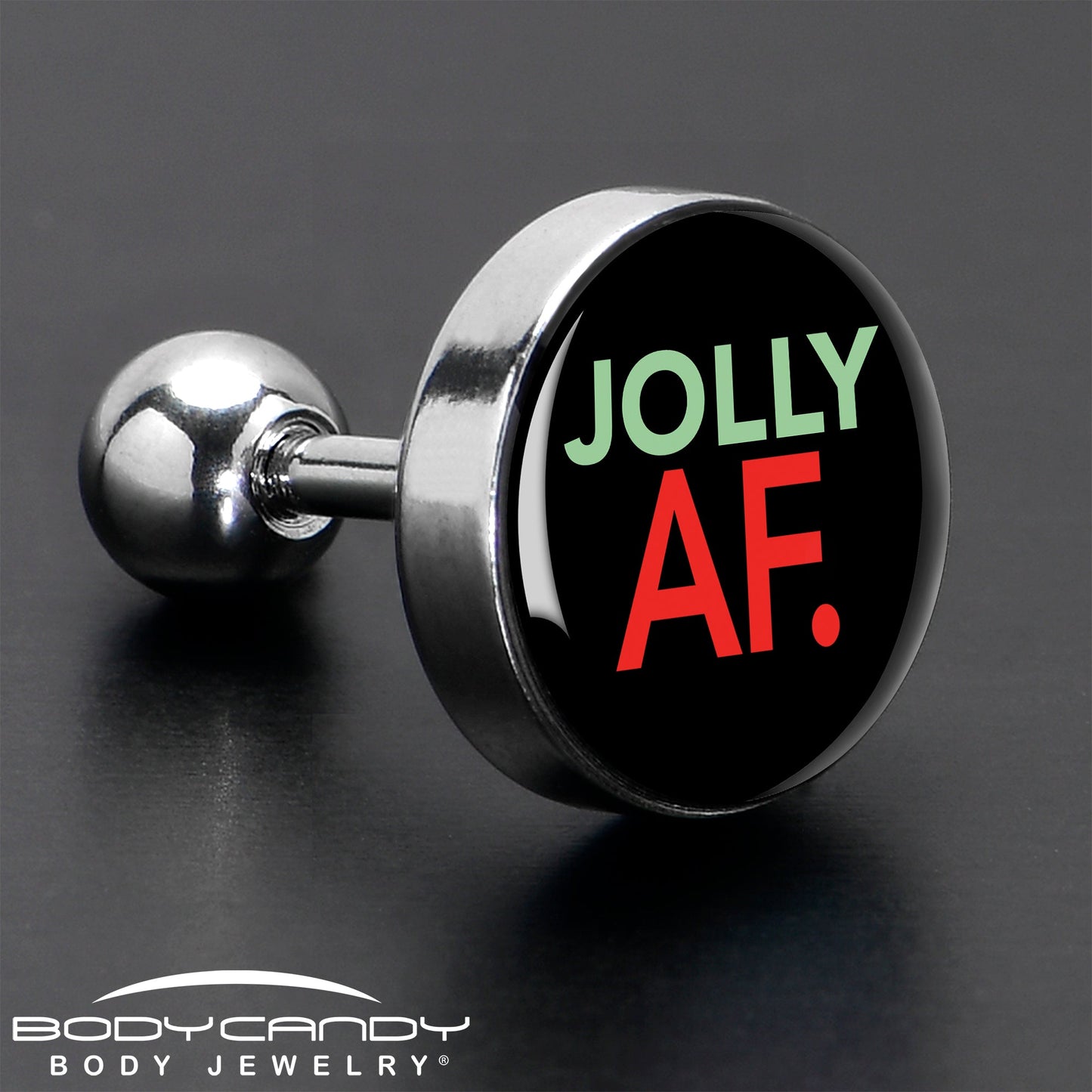 16G 1/4 Jolly AF Festive Holiday Tragus Cartilage Earring by Onyx O