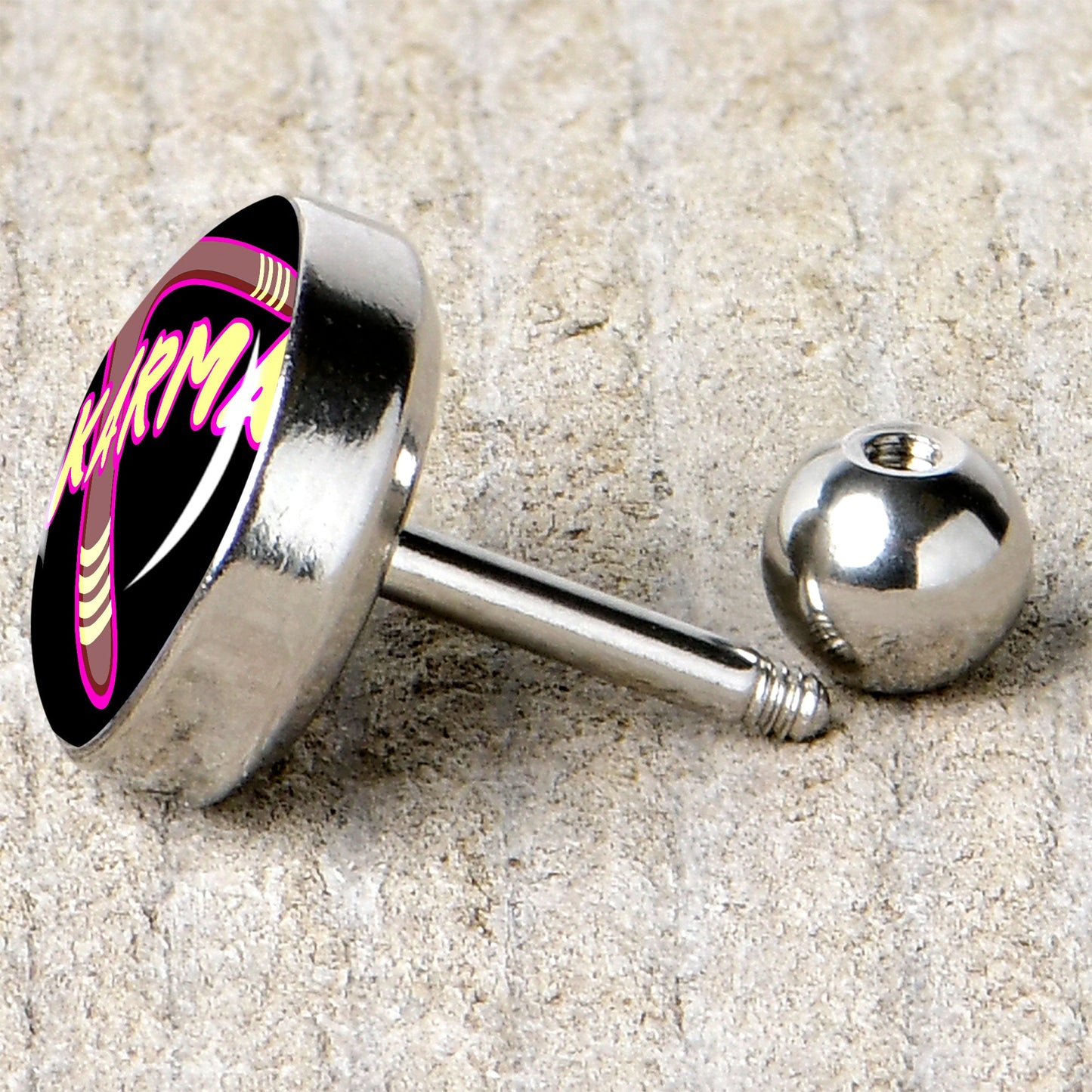 16G 1/4 Karmic Boomerang Tragus Cartilage Earring by Onyx O