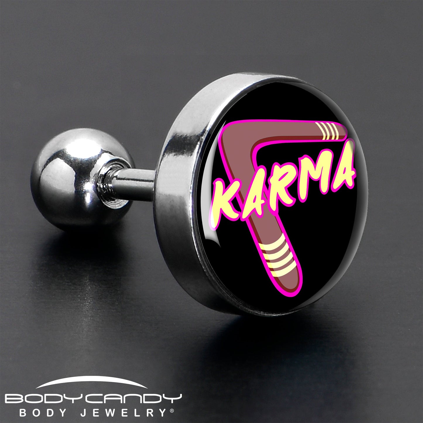 16G 1/4 Karmic Boomerang Tragus Cartilage Earring by Onyx O