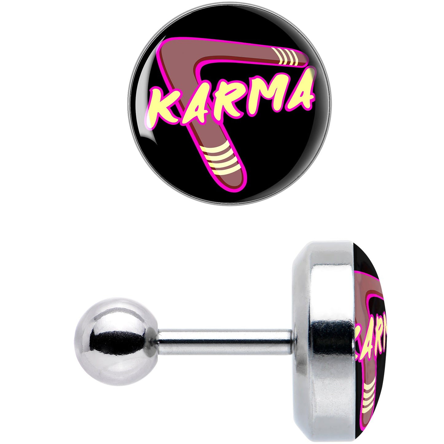 16G 1/4 Karmic Boomerang Tragus Cartilage Earring by Onyx O