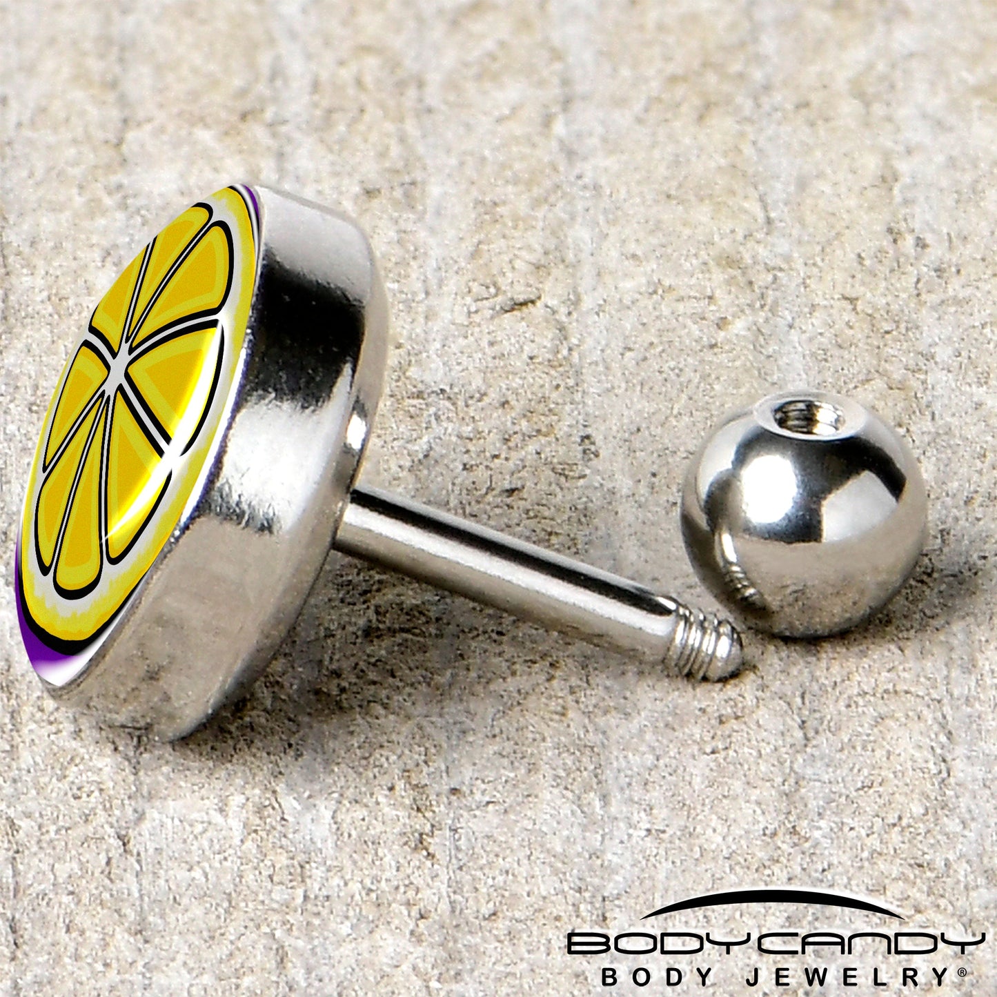 16G 1/4 Yellow Slice of Lemon Tragus Cartilage Earring by Onyx O