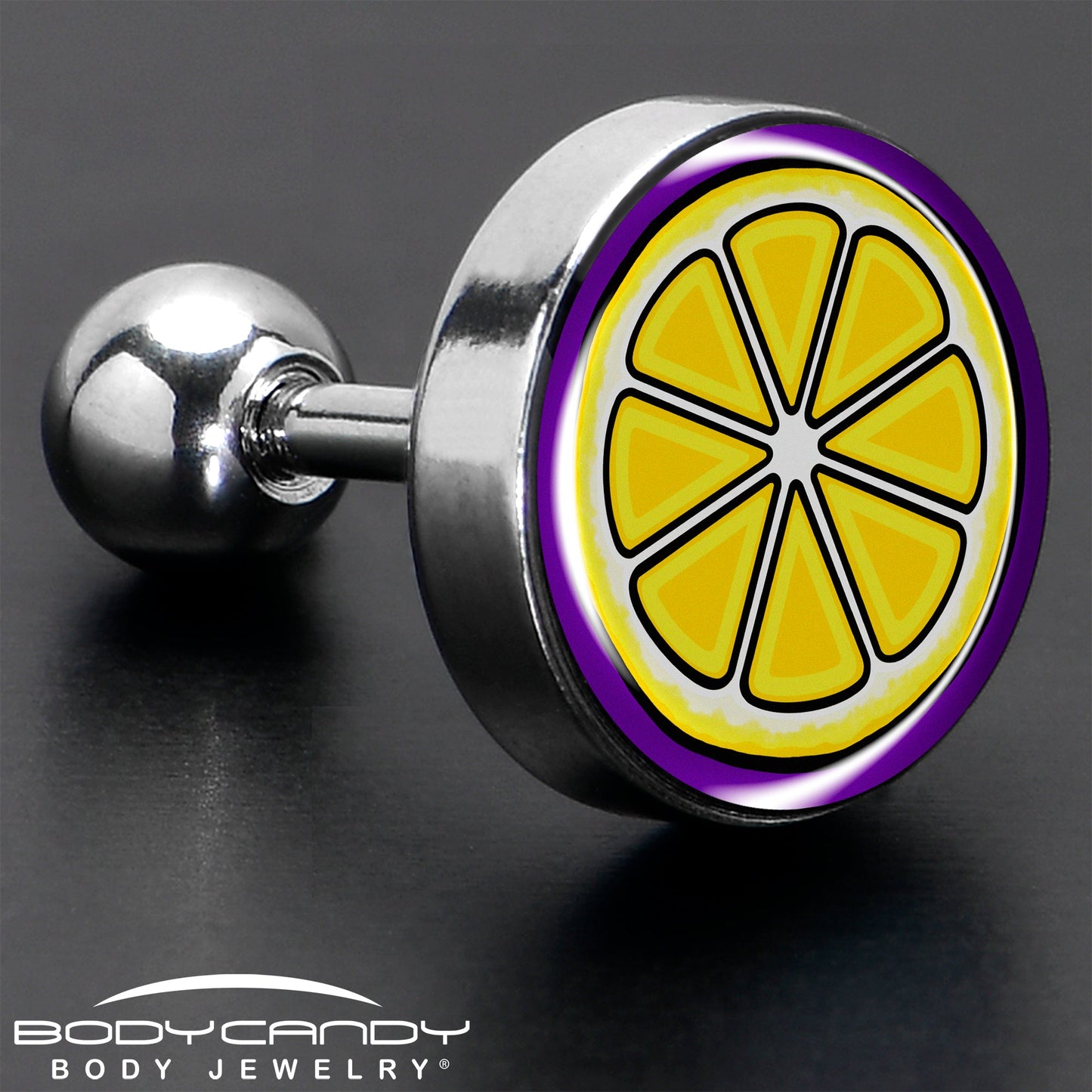 16G 1/4 Yellow Slice of Lemon Tragus Cartilage Earring by Onyx O