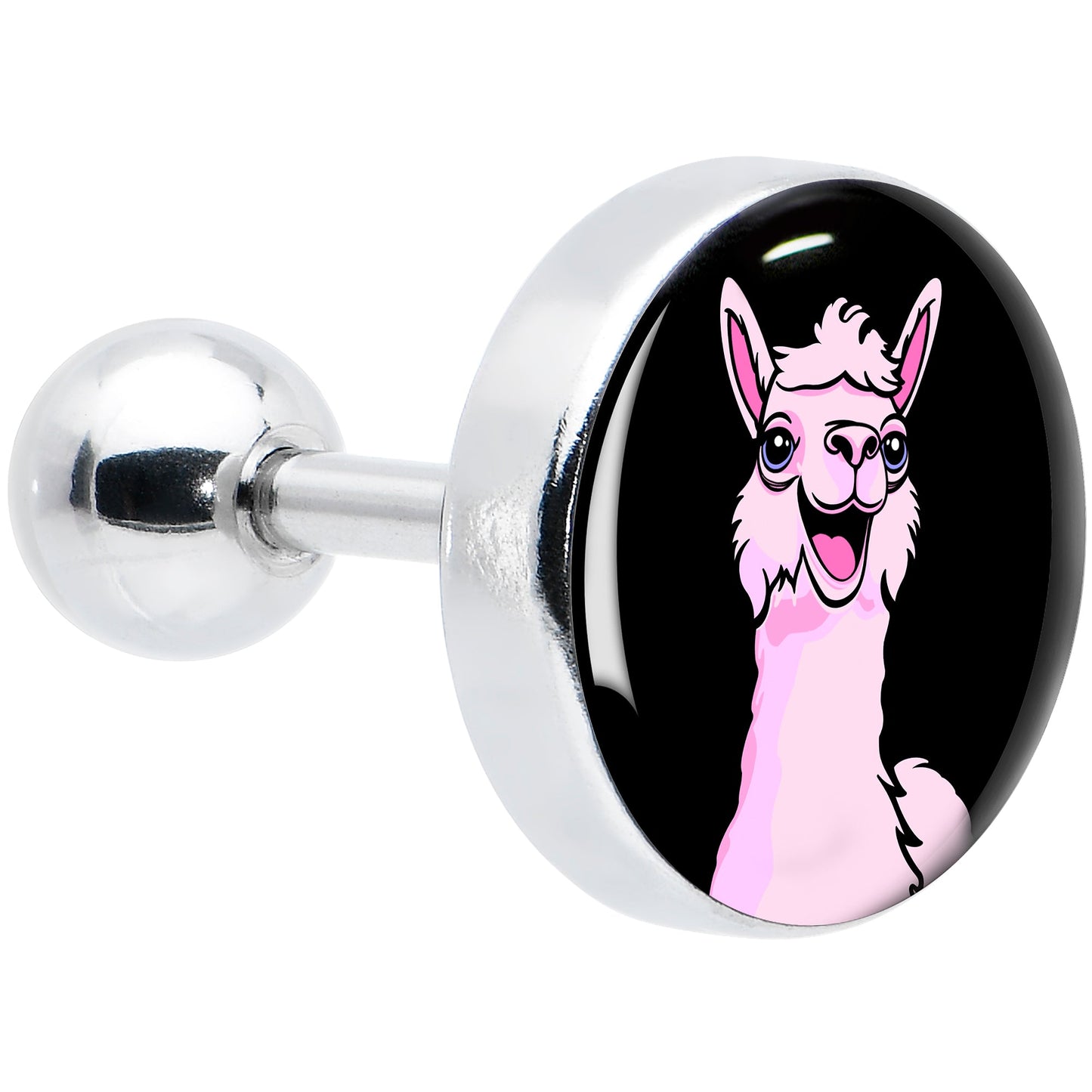 16G 1/4 Pink Happy Llama Cartilage Tragus Earring by Onyx O