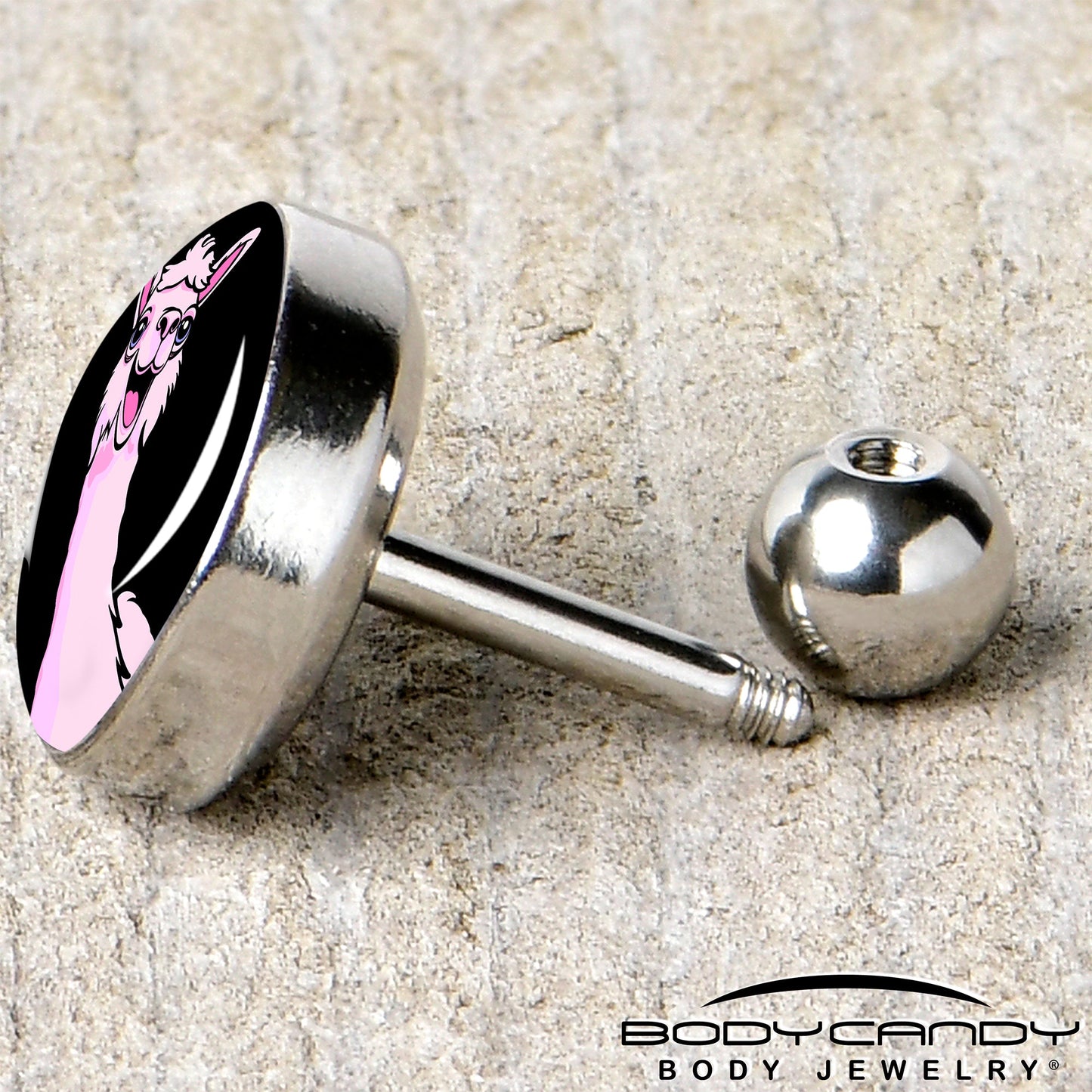 16G 1/4 Pink Happy Llama Cartilage Tragus Earring by Onyx O