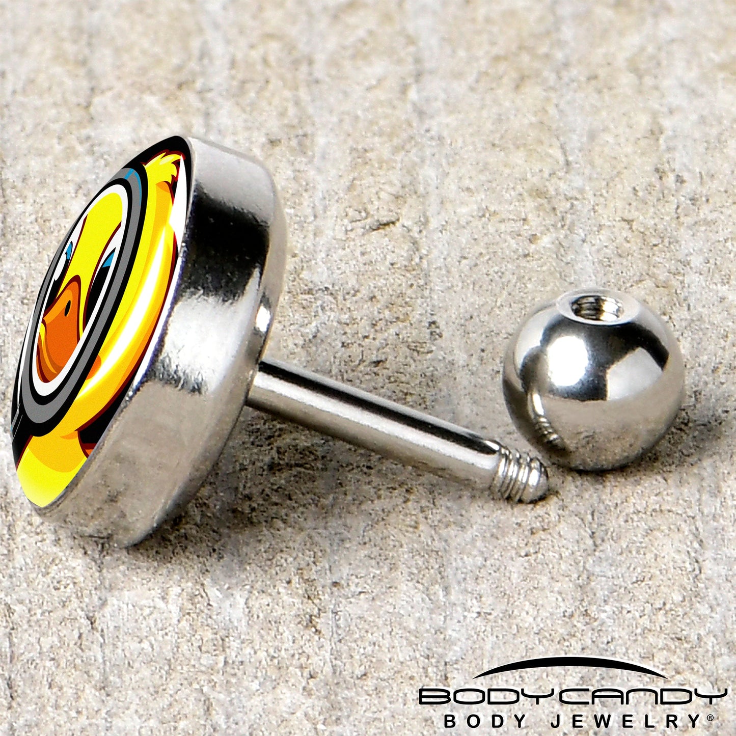 16G 1/4 Magnified Yellow Duck Cartilage Tragus Earring by Onyx O