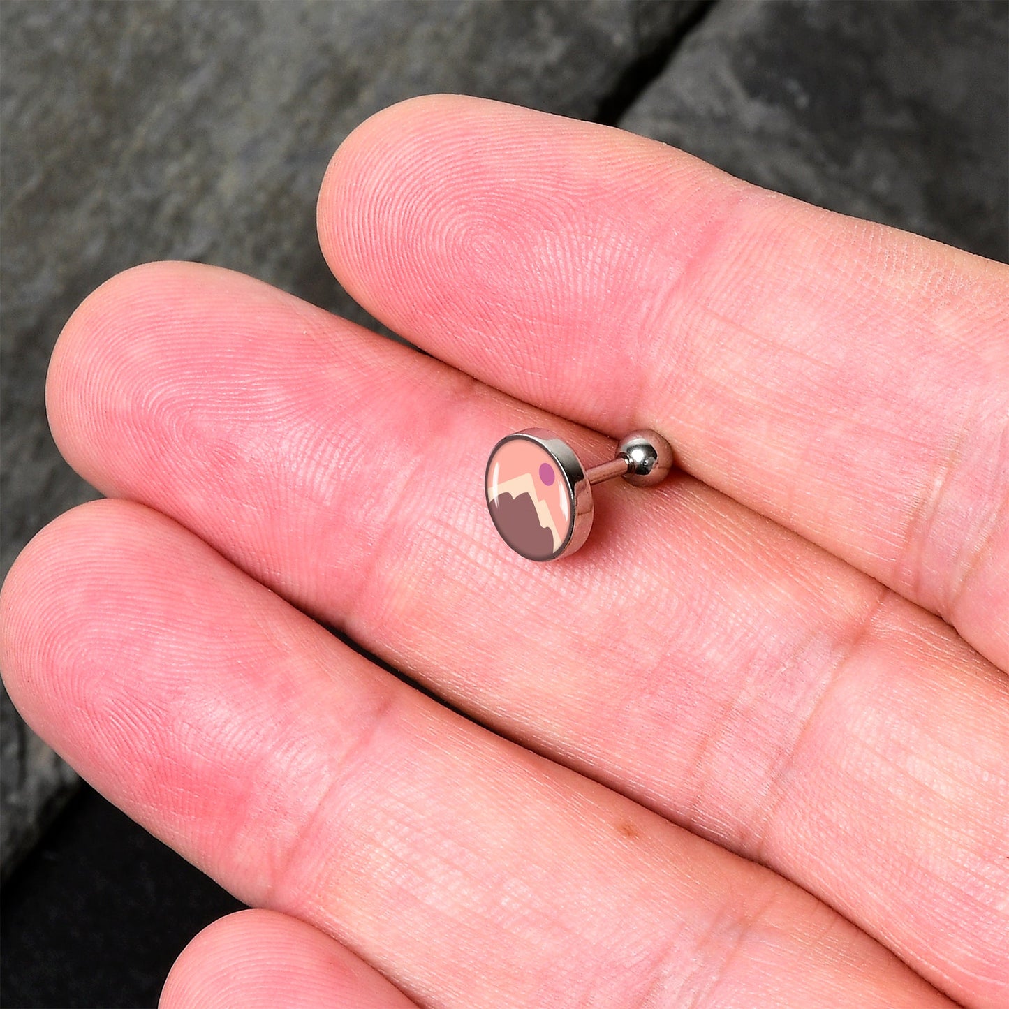 16G 1/4 Mountain Sunrise Tragus Cartilage Earring by Onyx O