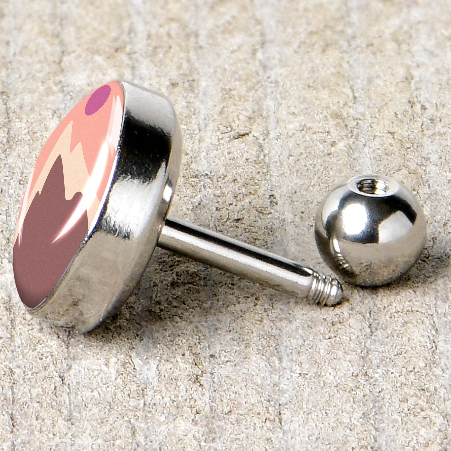 16G 1/4 Mountain Sunrise Tragus Cartilage Earring by Onyx O