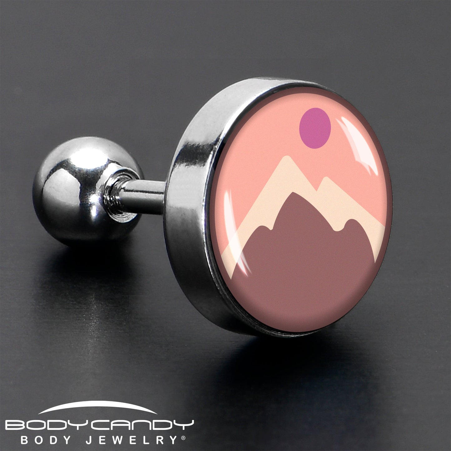 16G 1/4 Mountain Sunrise Tragus Cartilage Earring by Onyx O