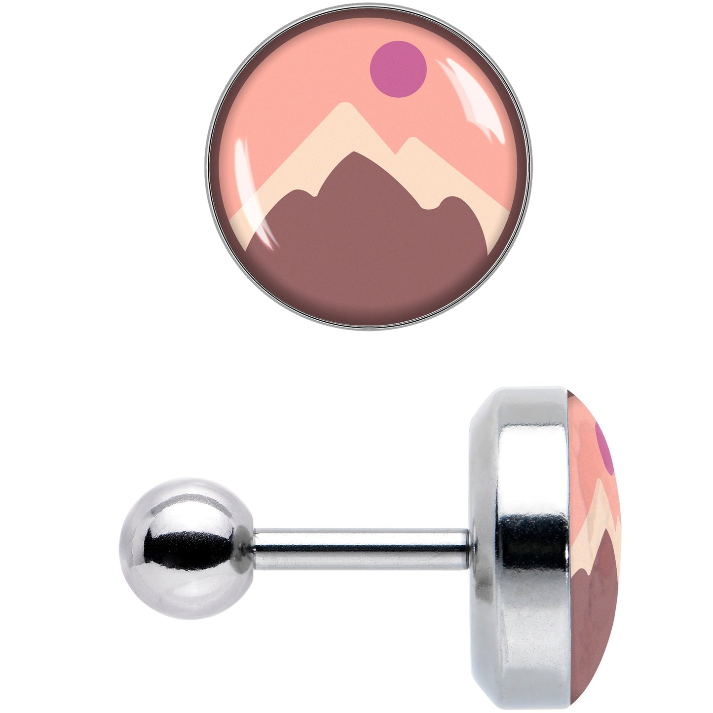 16G 1/4 Mountain Sunrise Tragus Cartilage Earring by Onyx O