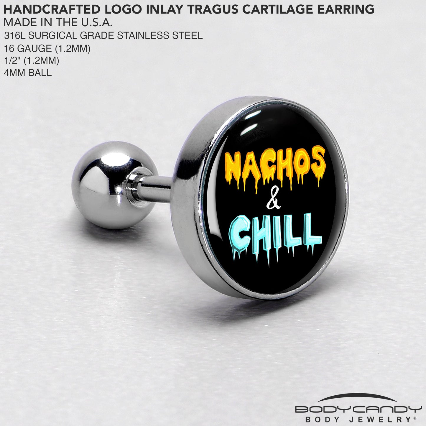 Nachos and Chill Tragus Cartilage Earring by Onyx O