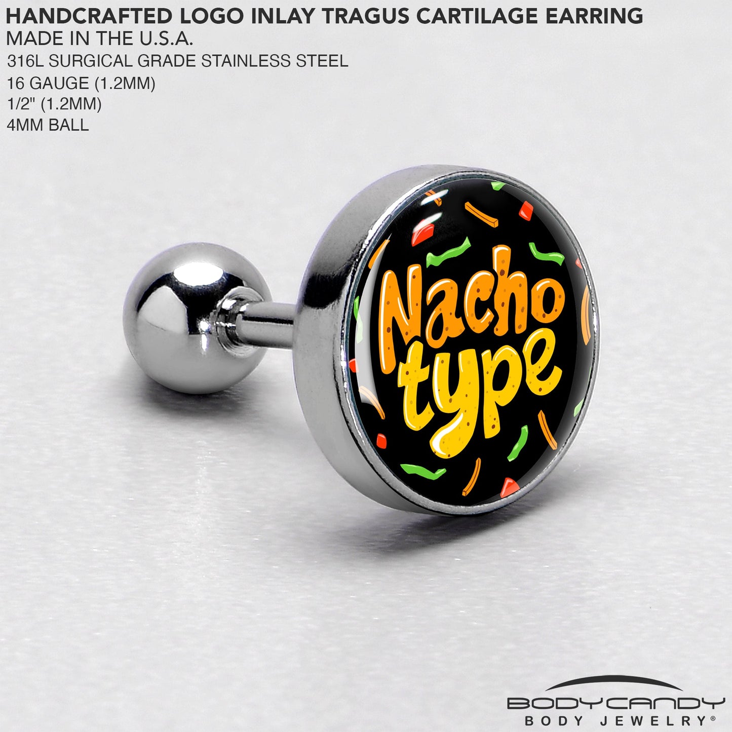 Nacho Type Tragus Cartilage Earring by Onyx O
