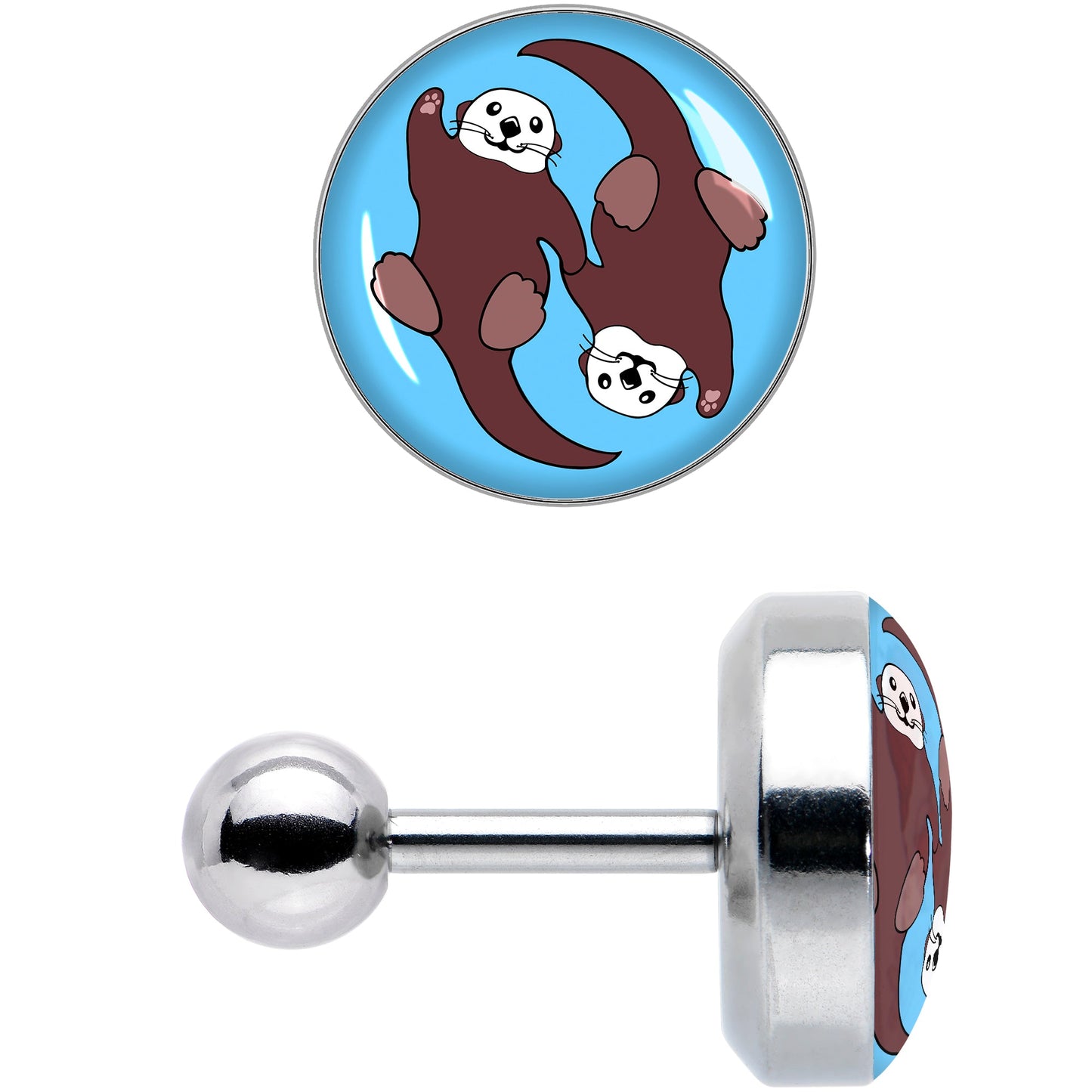 16G 1/4 Oh My Otters Animal Tragus Cartilage Earring by Onyx O