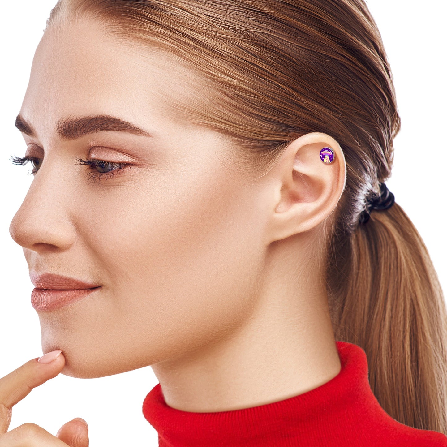 16G 1/4 Style Space Invasion Tragus Cartilage Earring by Onyx O