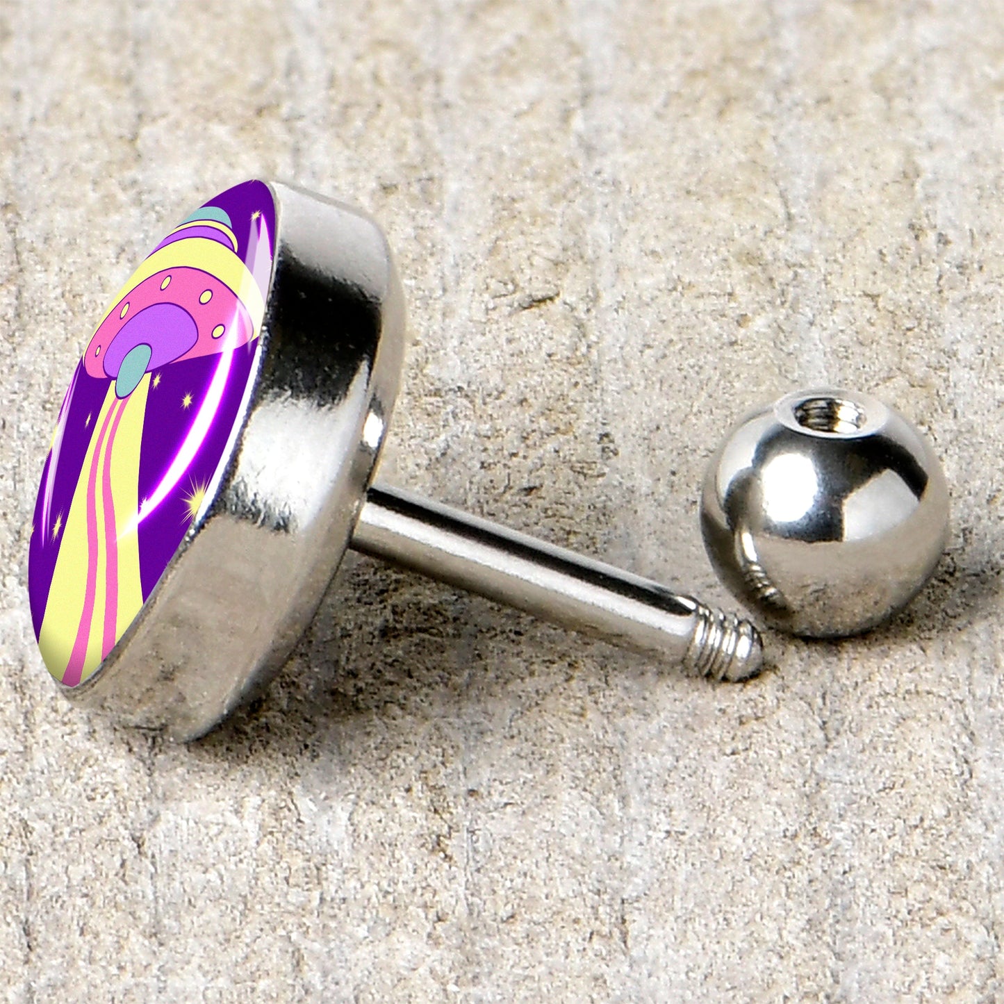 16G 1/4 Style Space Invasion Tragus Cartilage Earring by Onyx O